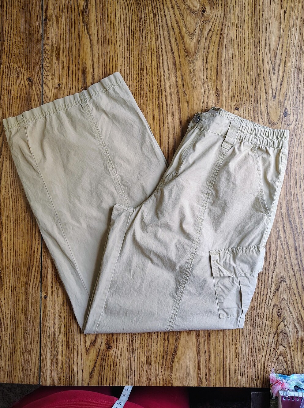 Pacsun Low Rise Puddle Wide Leg Cargo Pants Khaki Women's Elastic Waist size M. - Picture 14 of 16